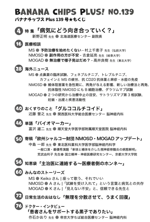 バナナチップスPlus139号目次