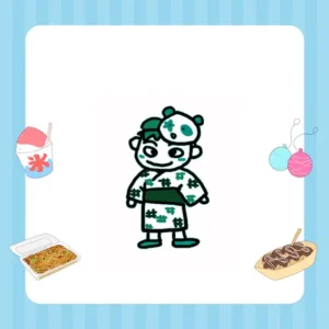 男の子とお祭りのイラスト