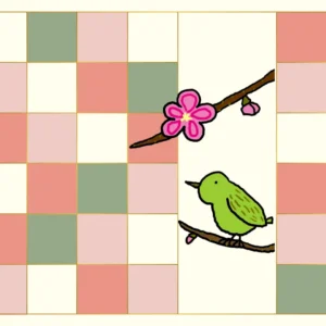 うぐいすと梅のイラスト